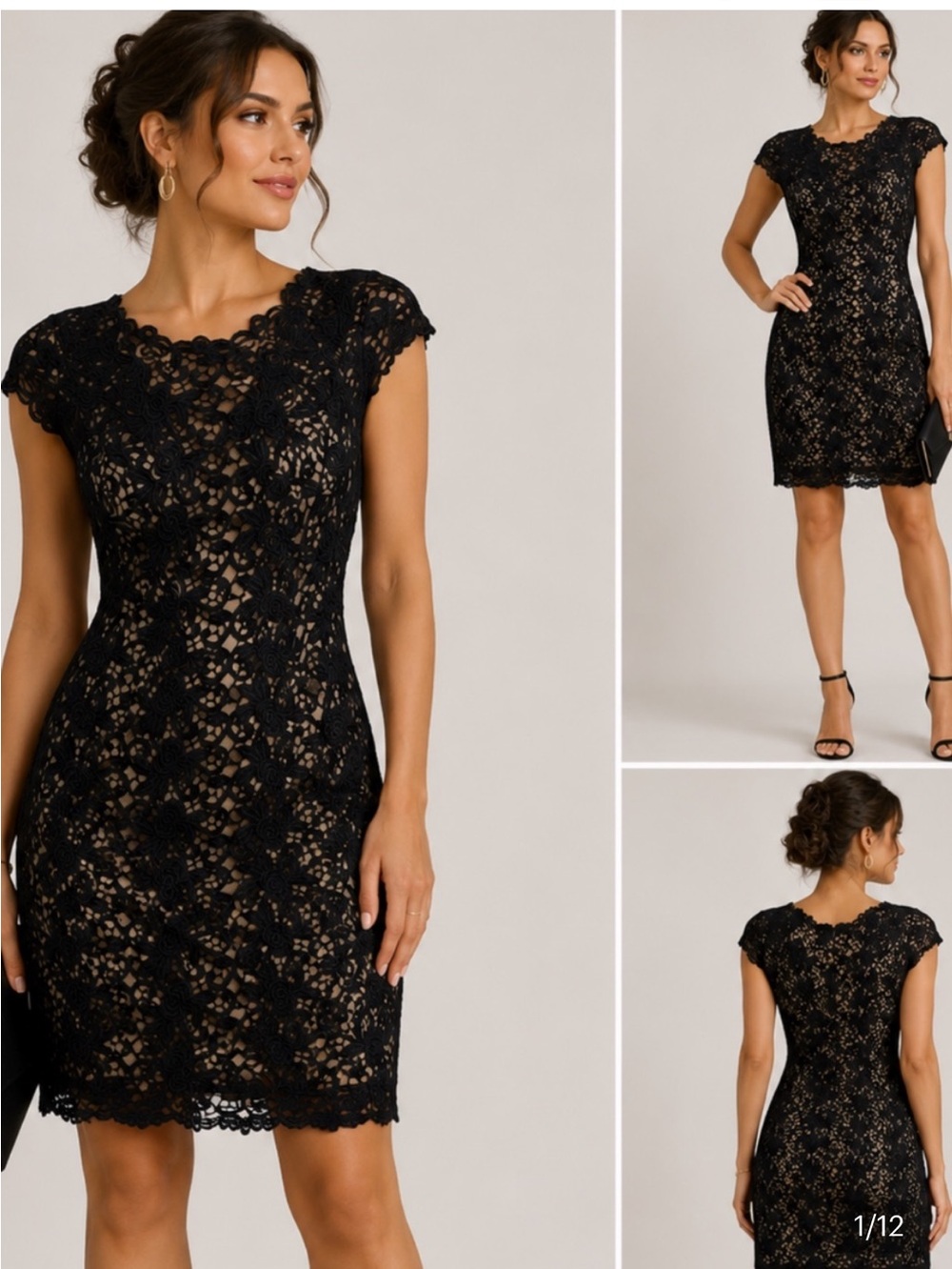 Chet’s b black lace dress size 10 new cocktail party Fariy grange